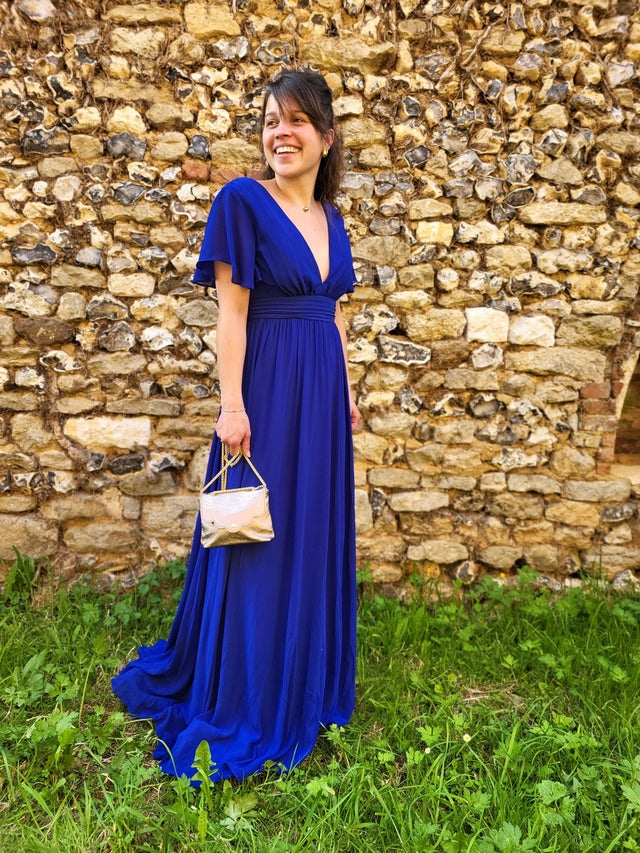 Robe longue bleu roi