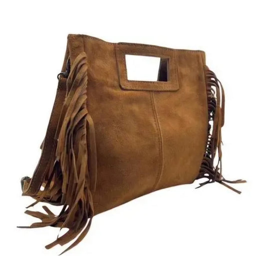 Sac croute de cuir Camel