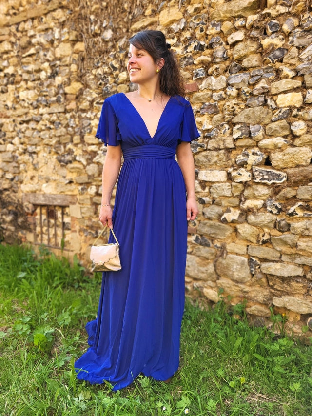 Robe longue bleu roi