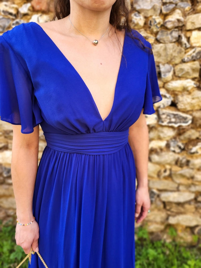 Robe longue bleu roi