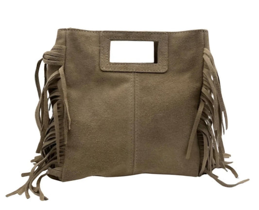 Sac croûte de cuir Taupe